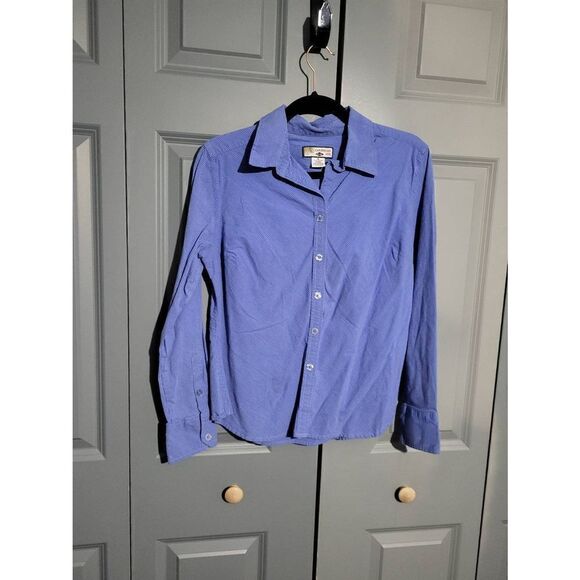 Caribbean Joe blue long-sleeved collard button-down shirt - Picture 1 of 6